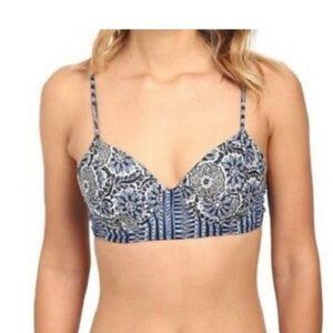 Volcom Moroccan Dreams Black Floral Bikini Top M
